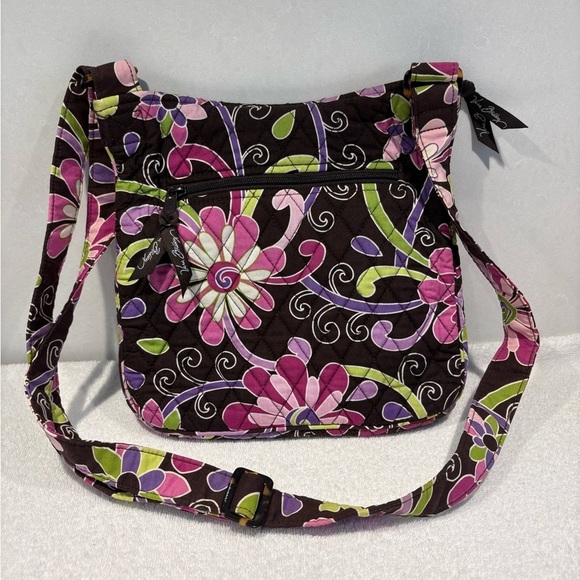 Vera Bradley Purple Punch Crossbody Bag - Floral Print, Adjustable Strap - Picture 8 of 11